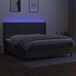 vidaXL Sommier à lattes de lit matelas LED Gris foncé 200x200 cm Tissu