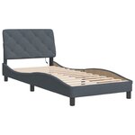 vidaXL Cadre de lit avec LED sans matelas gris foncé 90x200 cm velours