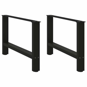 vidaXL Pieds de table basse Noir 2 pièces 70 x (42-43) cm Acier