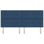 vidaXL Tête de lit réglable en hauteur Bleu 200 cm tissu