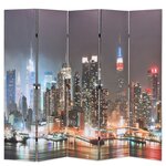vidaXL Cloison de séparation pliable 200x170 cm New York la nuit