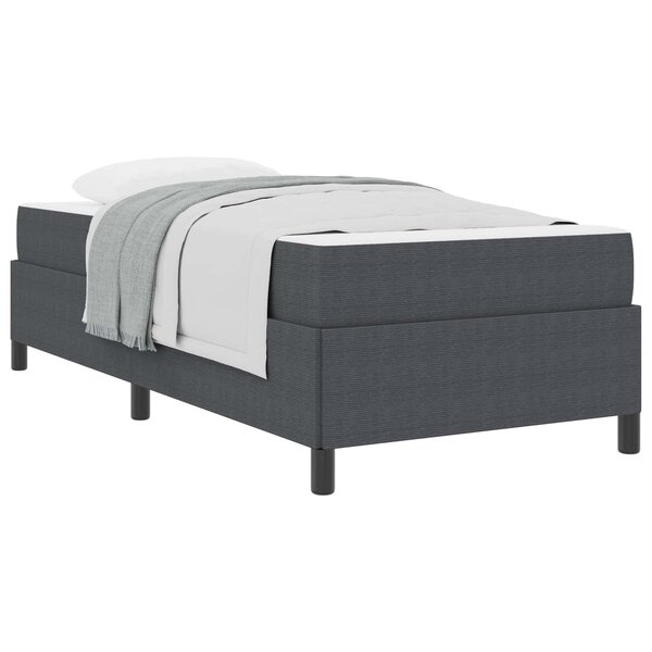 vidaXL Cadre de lit avec matelas Gris foncé 80 x 200 cm tissu