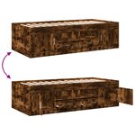 vidaXL Lit de jour avec tiroirs sans matelas chêne fumé 100x200 cm