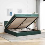 vidaXL Cadre de lit ottoman avec matelas vert foncé 200x200 cm velours