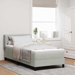 vidaXL Lit à ressorts avec matelas Gris clair 200 x 100 cm Polyester