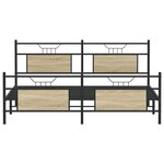 vidaXL Cadre de lit en métal sans matelas chêne sonoma 183x213 cm