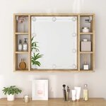 vidaXL Armoire de miroir avec LED Chêne sonoma 76x15x55 cm