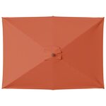 vidaXL Parasol d'extérieur avec mât en bois 150x200 cm Terre cuite
