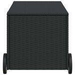 vidaXL Boîte de rangement de jardin et roues noir 190L résine tressée