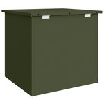 vidaXL Boîte de rangement extérieure en vert olive - 55 x 50 5 x 50 cm  faite en acier laminé à froid.