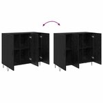 vidaXL Buffet Chêne noir 90 x 34 x 80 cm Bois d'ingénierie