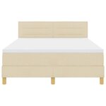vidaXL Lit à ressort LED avec bandes LED Crème 140 x 190 cm tissu