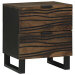 vidaXL Cabinet de chevet avec tiroir 2 Pièces Noyer 40 x 33 x 46 cm