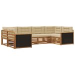 vidaXL Ensemble de canapés d'extérieur 6 pc Naturel et Beige