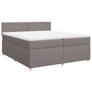 vidaXL Sommier à lattes de lit avec matelas Taupe 200x200 cm Tissu