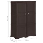 vidaXL Armoire en plastique 79x43x125 cm Design de bois Marron