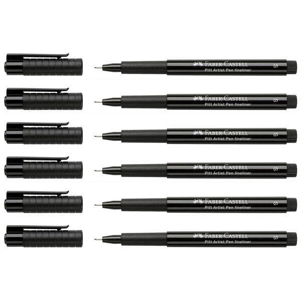 Feutre encre de chine PITT artist pen Pointe SuperFine 0 3 mm Noir x 6 FABER-CASTELL