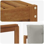 vidaXL Ensemble de canapés d'extérieur 4 pc Gris Naturel et Clair