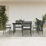 vidaXL Ensemble à manger de jardin 5 Pièces noir textilène et acier