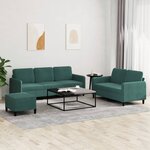 vidaXL Ensemble de canapés 3 Pièces vert foncé velours