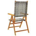 vidaXL Chaises de jardin lot de 2 gris bois massif d'acacia et rotin