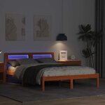 vidaXL Cadre de lit Marron cire 135 x 190 cm Bois massif en pin