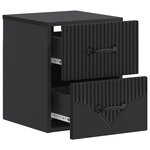 vidaXL Cabinet de chevet mural avec tiroir Noir 34 5 x 33 x 40 cm