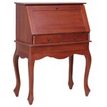 Bureau table poste de travail meuble d'ordinateur informatique étude secrétaire 78 x 42 x 103 cm bois d'acajou massif brun 02_0023935