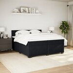 vidaXL Sommier à lattes de lit et matelas Noir 200x200 cm Velours