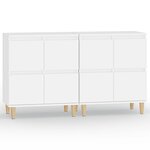 vidaXL Buffets 2 Pièces blanc 60x35x70 cm bois d'ingénierie
