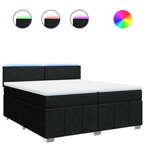 vidaXL Sommier à lattes de lit avec matelas Noir 200x200 cm Tissu