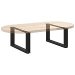 vidaXL Pieds de table basse en U  2 pièces  noir  70 x (30-31) cm  acier