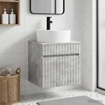 vidaXL Meuble de lavabo mural Gris béton 49 x 44 5 x 65 cm