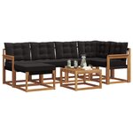 vidaXL Ensemble de canapés d'extérieur 7 pc Naturel et Noir