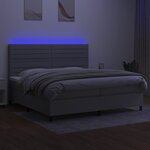 vidaXL Sommier à lattes de lit et matelas et LED Gris clair 200x200 cm
