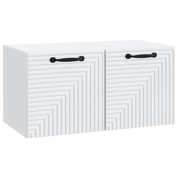 vidaXL Meuble TV mural Blanc 59 5 x 31 x 30 cm Bois d'ingénierie