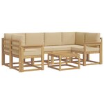 vidaXL Ensemble de canapés d'extérieur 7 pc Blanc et Beige