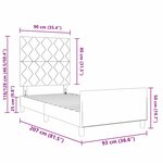 Lit vidaXL Crème 90x200 cm en tissu