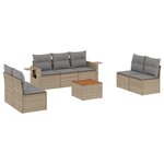 vidaXL Salon de jardin avec coussins 8Pièces mélange beige résine tressée