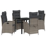 vidaXL Ensemble de 5 Chaises de Jardin avec Coussins Gris Poly Rattan