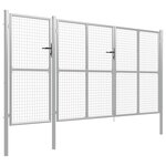 vidaXL Portail de jardin Acier 400 x 150 cm Argenté