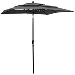 vidaXL Parasol de jardin à 3 niveaux avec mât en aluminium anthracite