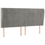 vidaXL Tête de lit avec oreilles Gris clair 203x23x118/128 cm Velours