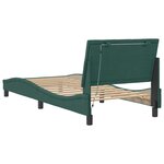 vidaXL Cadre de lit avec LED sans matelas Hanko vert foncé 90x190 cm velours