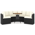 vidaXL Salon de jardin 7 Pièces avec coussins Résine tressée Noir