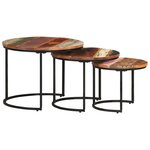 vidaXL Tables gigognes 3 Pièces Bois de récupération massif