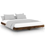 vidaXL Cadre de lit sans matelas chêne fumé 200x200 cm bois ingénierie