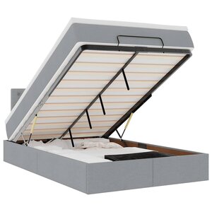 vidaXL Lit ottoman avec matelas gris clair 120x190 cm tissu