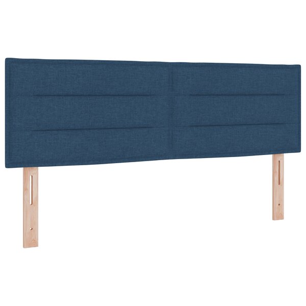 vidaXL Lit box spring avec matelas bleu  140x200 cm  tissu