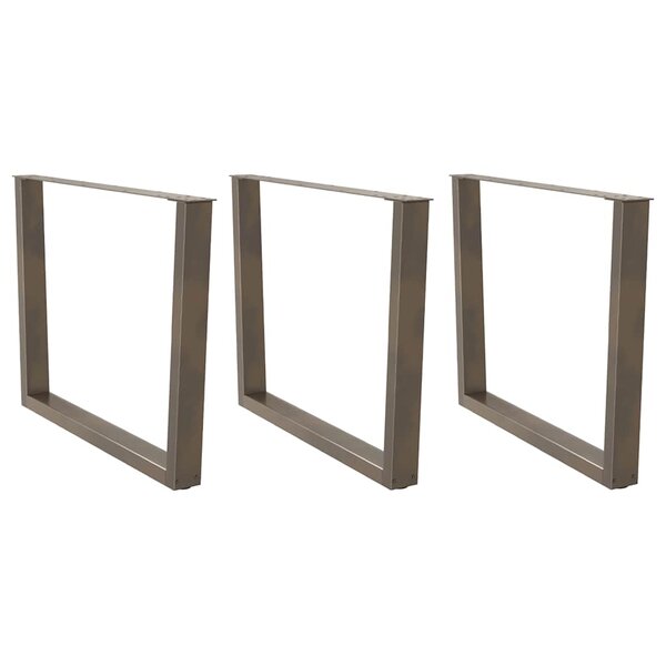 vidaXL Pieds de table à manger en forme de V  3 pièces  acier naturel  100 x (72-73 3) cm